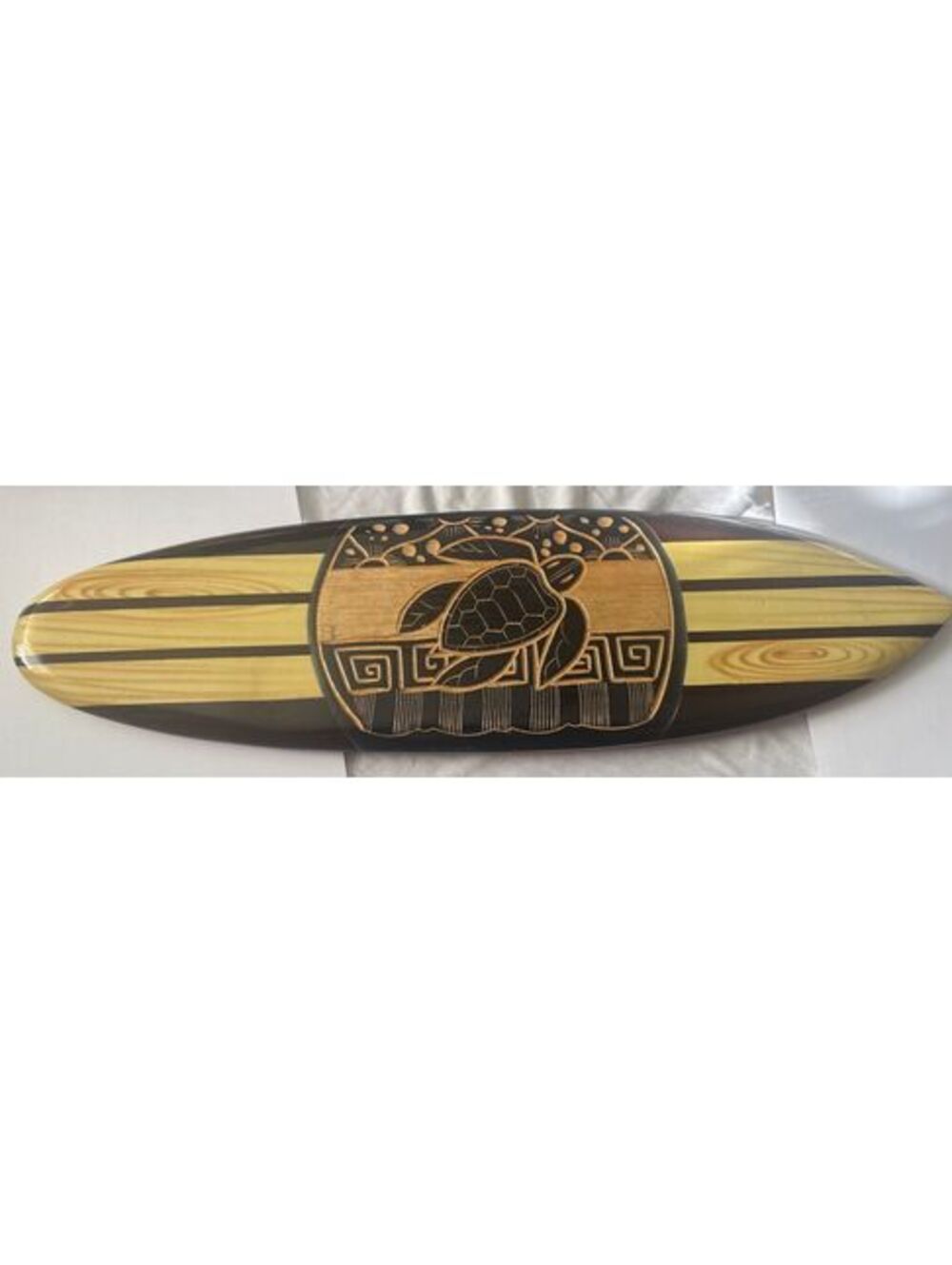Chesapeake Bay Ltd. 20” x 5.5” Carved Turtle Wooden Surfboard New